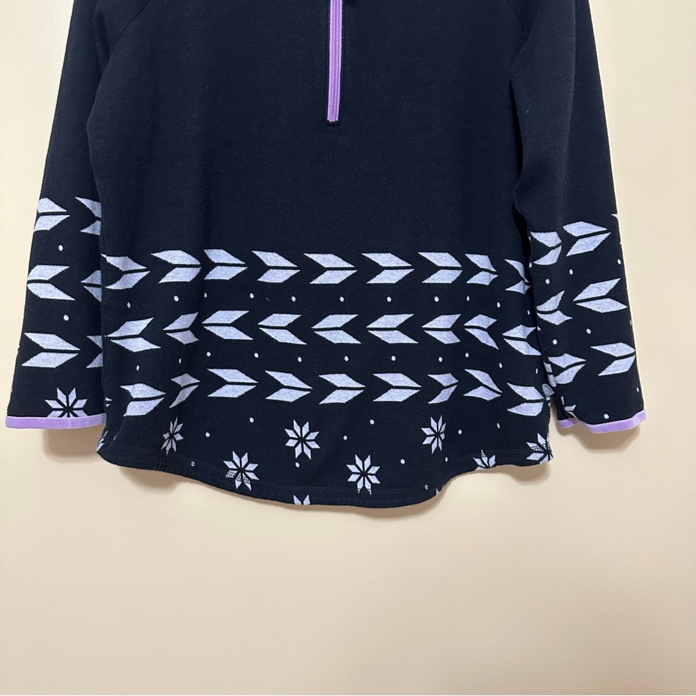 T By Talbots Geo Jacquard Raglan Half-zip Pullover Women 1X Black - Picture 5 of 6